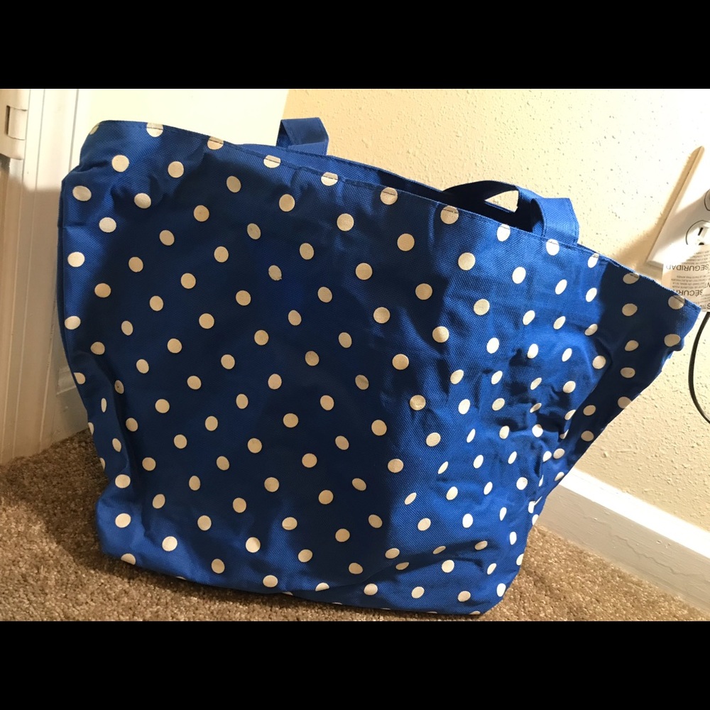 Blue PokaDot  tote